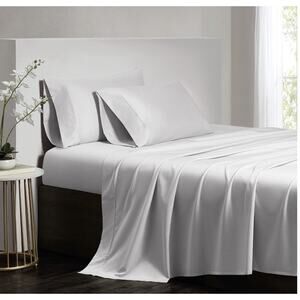 Donna Karan Luxe Egyptian Giza Cotton King Flat Sheets Platinum NEW